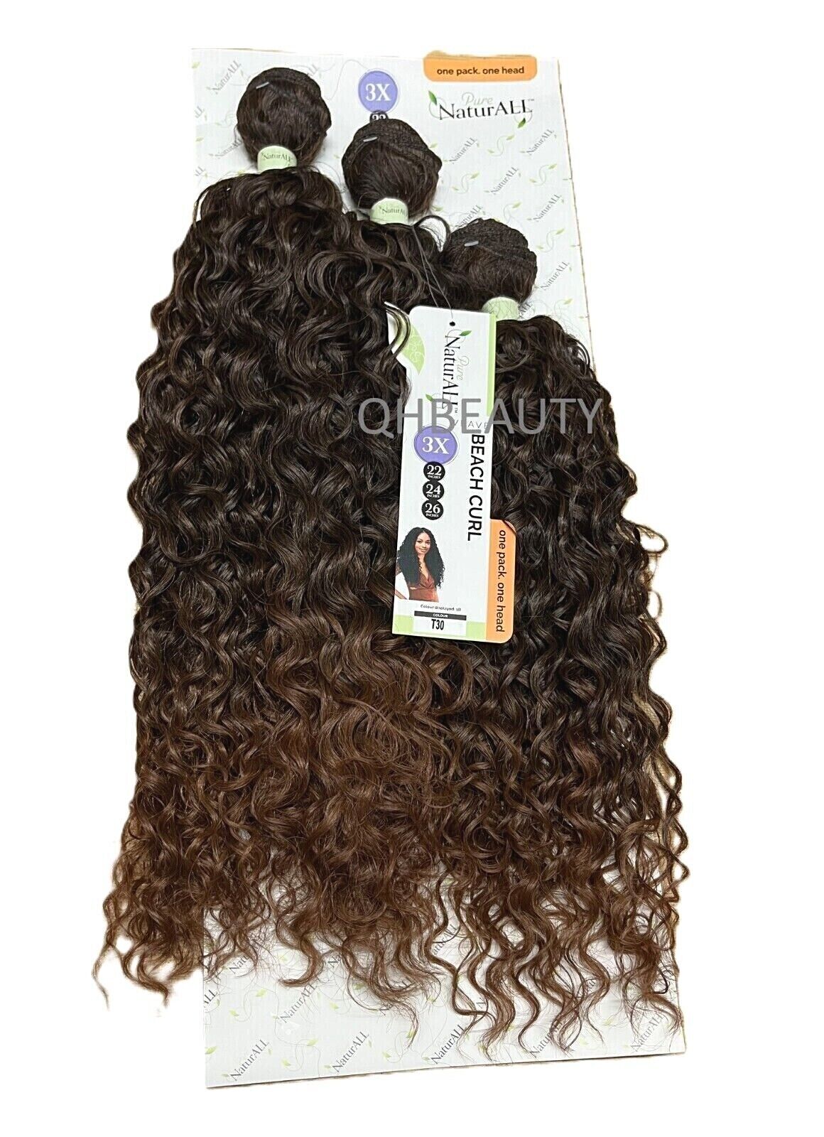 NaturALL SYNTHETIC CURLY HAIR EXTENSION 3 PCS WEAVE - BEACH CURL 22/24/26 INCHES
