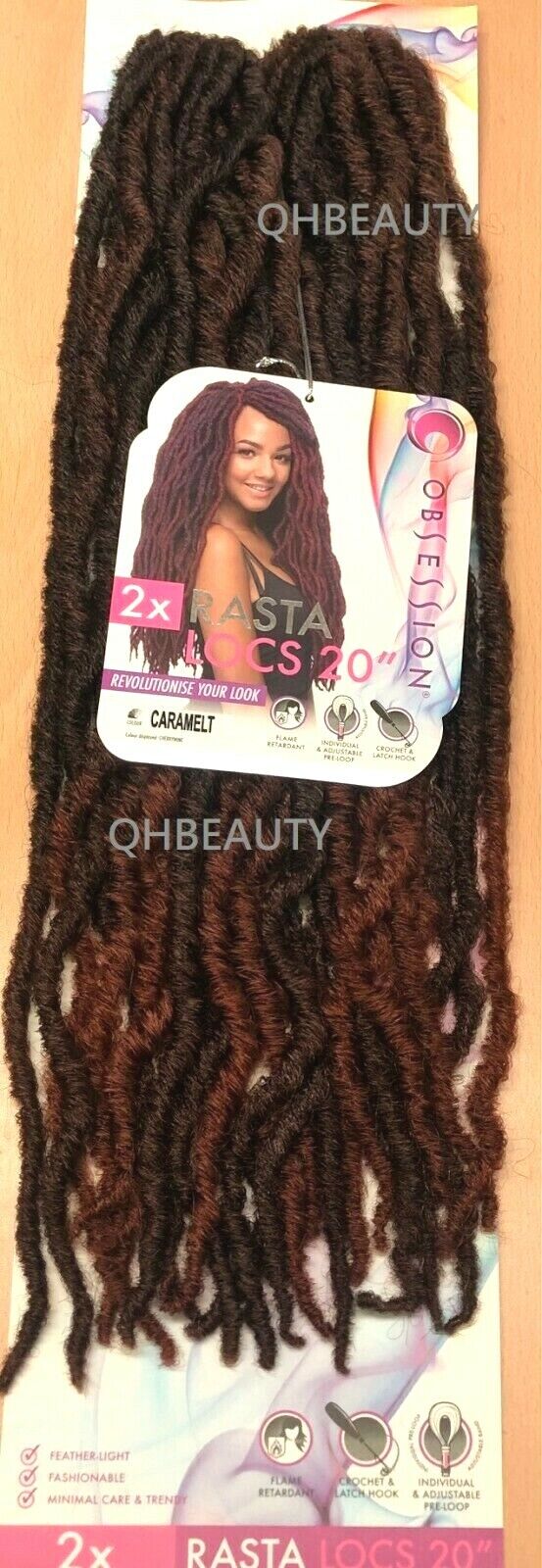 Obsession Synthetic Crochet Pre Looped Braid Hair Extension - RASTA LOCS 20 INCH