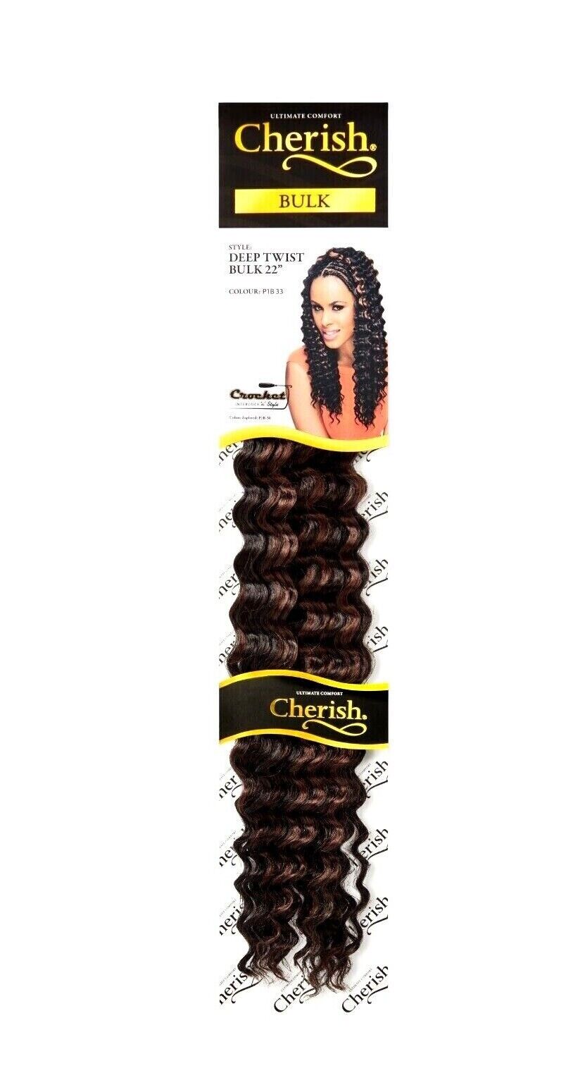 CHERISH SYNTHETIC BULK CROCHET CURLY HAIR EXTENSION BRAIDS - DEEP TWIST 22 INCH