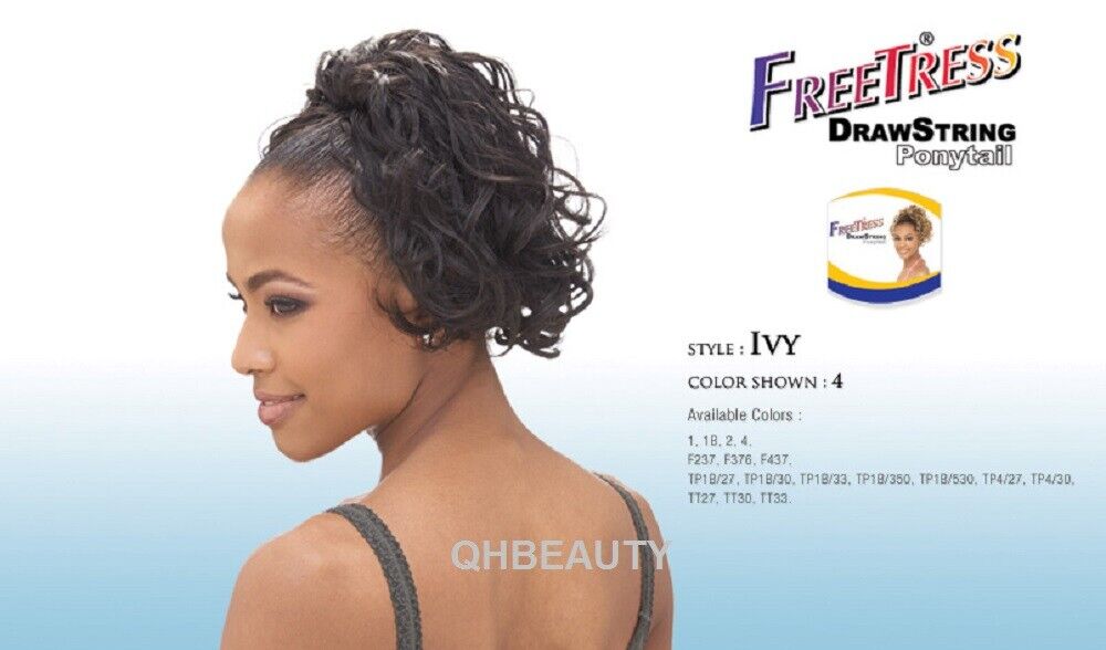 Shake-N-Go FreeTress Synthetic Drawstring Curly Short Hair PonyTail - Ivy