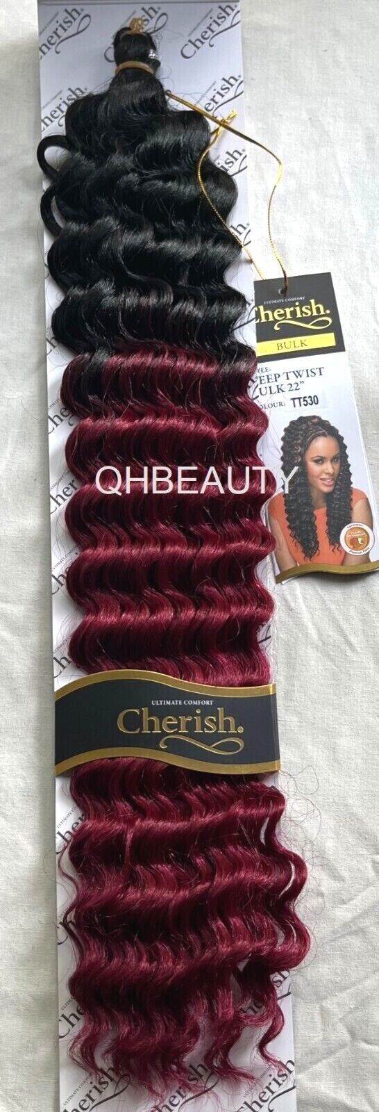 CHERISH SYNTHETIC BULK CROCHET CURLY HAIR EXTENSION BRAIDS - DEEP TWIST 22 INCH