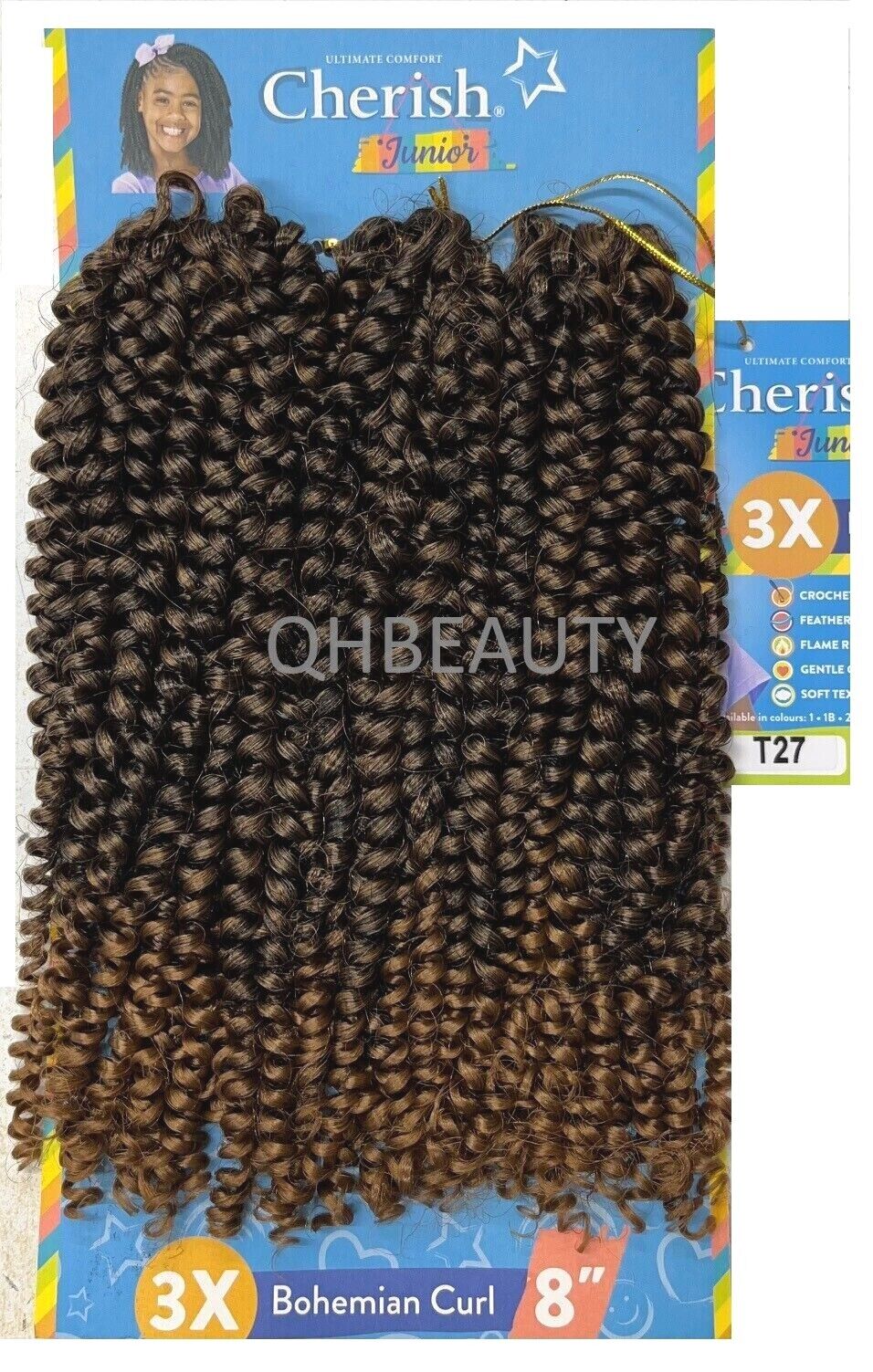 CHERISH SYNTHETIC JUNIOR KIDS CROCHET BRAID HAIR EXTENSION BOHEMIAN CURL 8 INCH