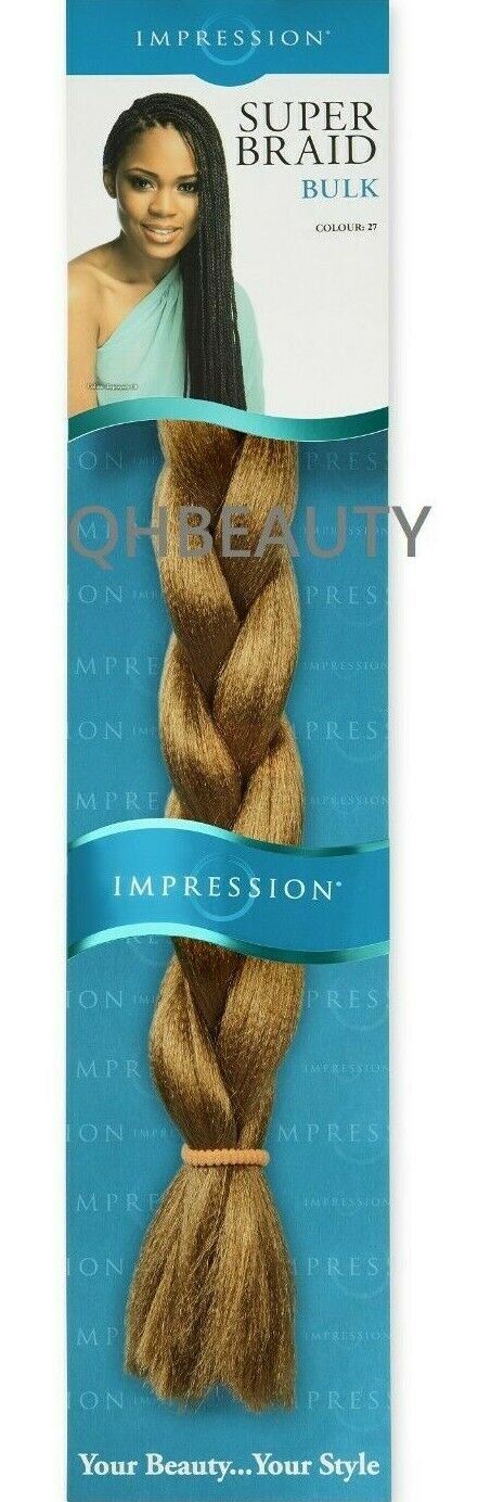 Impression Synthetic Natural Long Ultra Crochet Hair Extensions Super Braid 86"