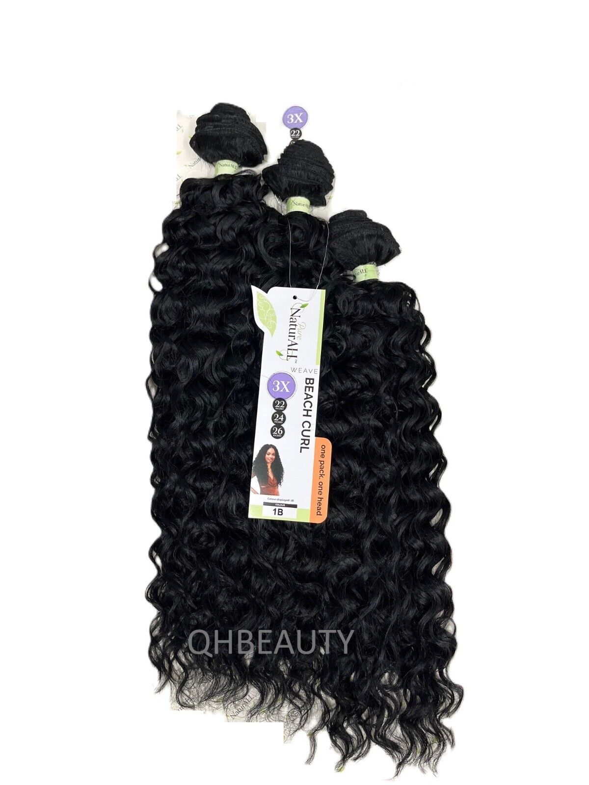 NaturALL SYNTHETIC CURLY HAIR EXTENSION 3 PCS WEAVE - BEACH CURL 22/24/26 INCHES