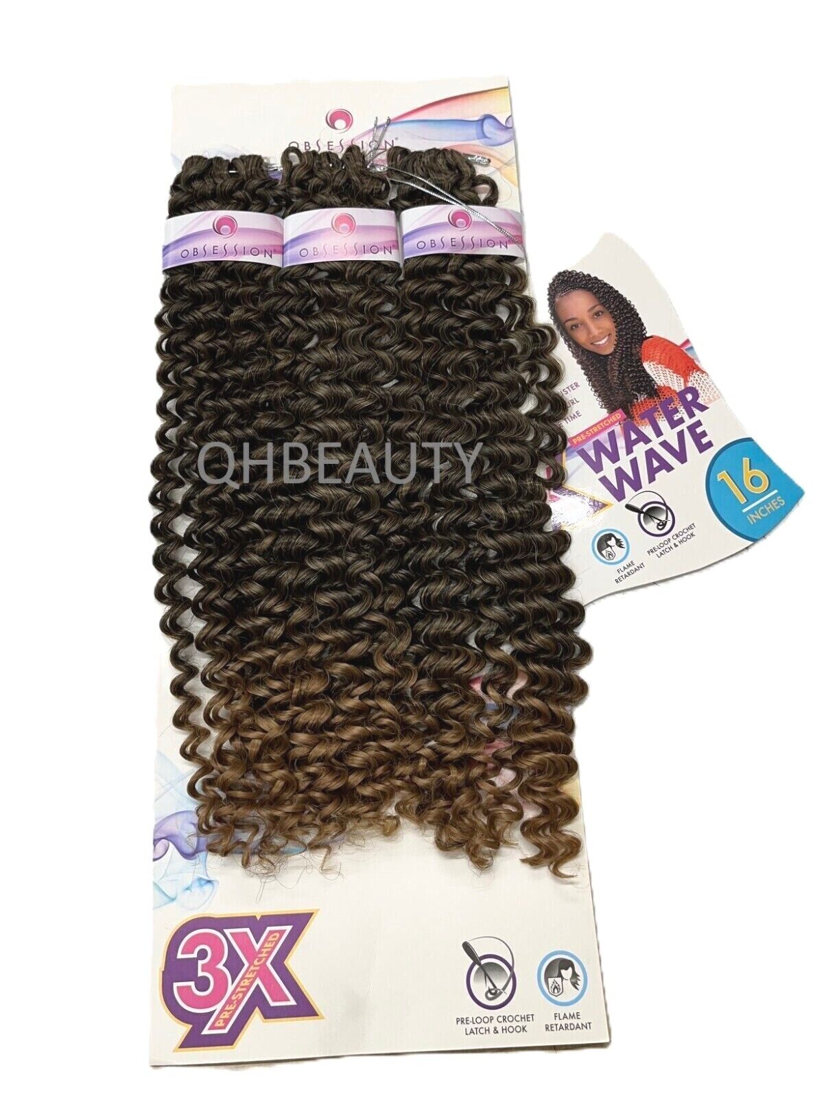 Obsession Synthetic Crochet Tight Curl Hair Extension Braid - WATER WAVE 16 inch