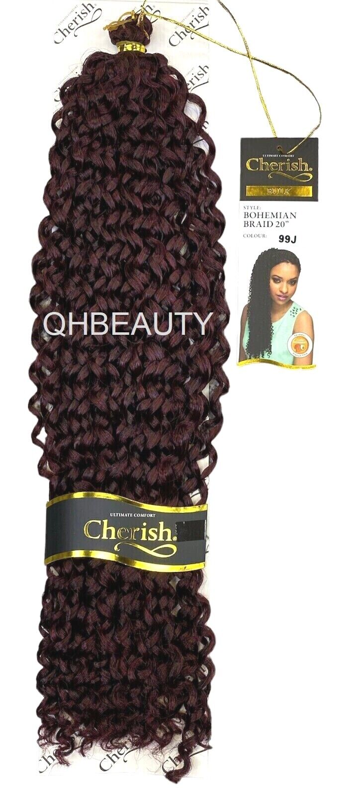 CHERISH SYNTHETIC CROCHET CURLY HAIR EXTENSION BRAID - BOHEMIAN BULK 20 INCH
