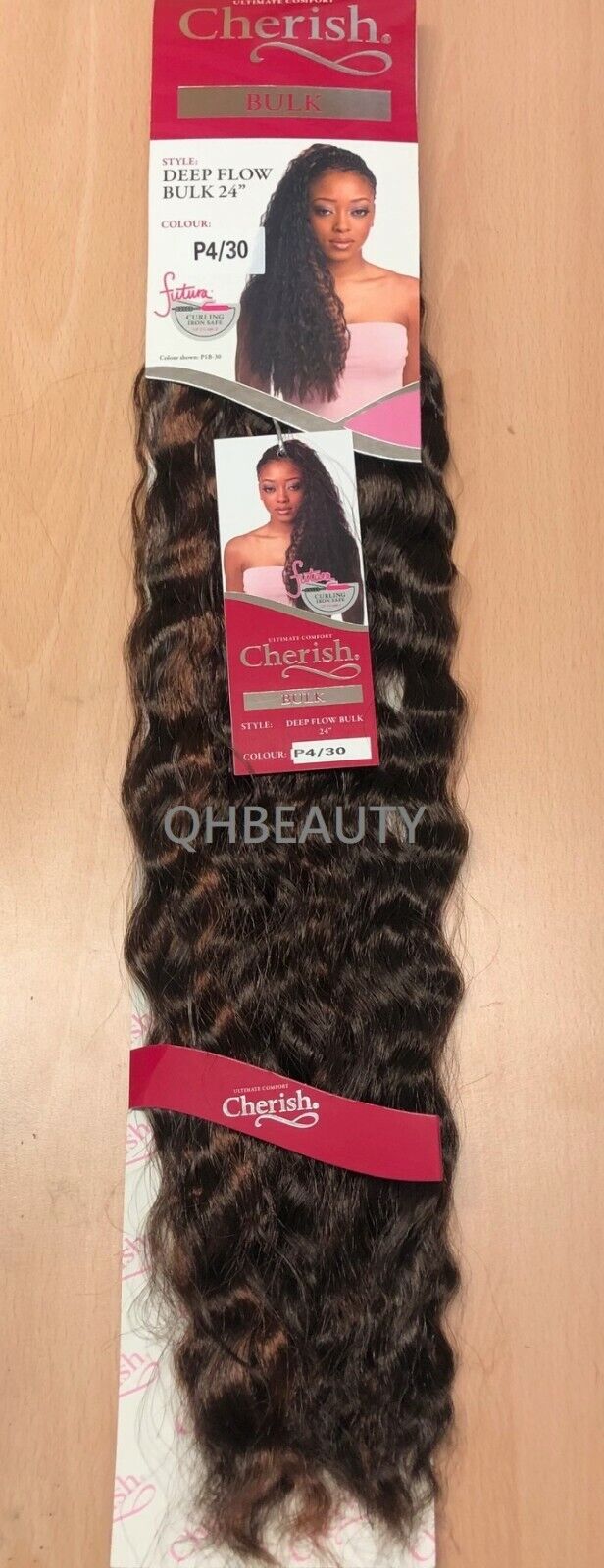 CHERISH SYNTHETIC BULK CROCHET BRAID CURLY HAIR EXTENSION - DEEP FLOW 24 inch
