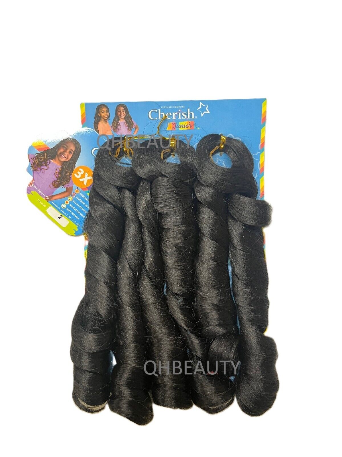 CHERISH SYNTHETIC JUNIOR KIDS CROCHET BRAID HAIR EXTENSION - SPIRAL FRENCH CURL 14 ''