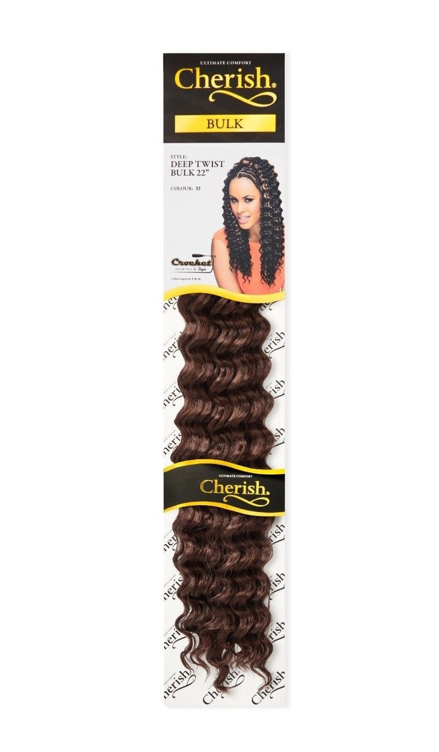 CHERISH SYNTHETIC BULK CROCHET CURLY HAIR EXTENSION BRAIDS - DEEP TWIST 22 INCH