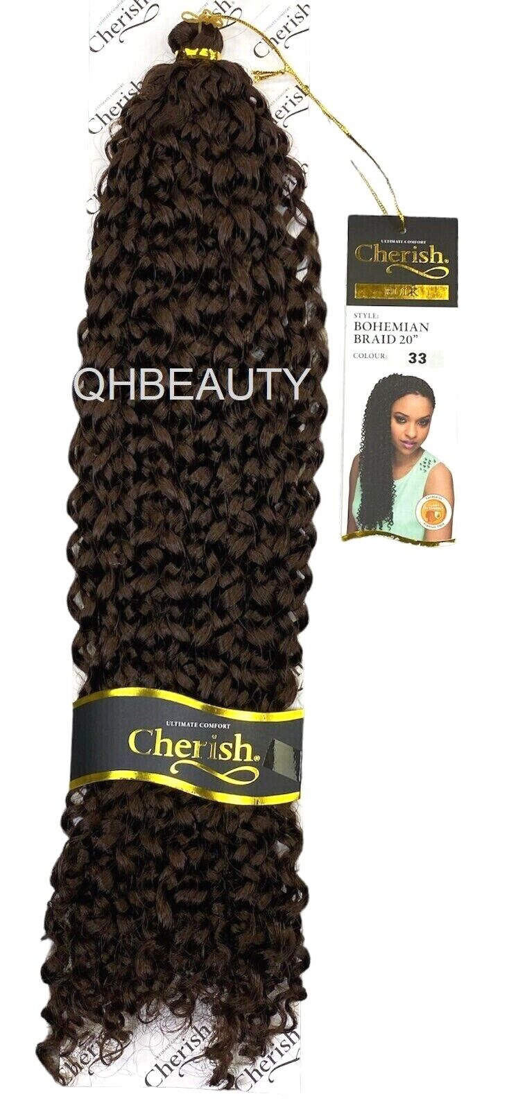 CHERISH SYNTHETIC CROCHET CURLY HAIR EXTENSION BRAID - BOHEMIAN BULK 20 INCH