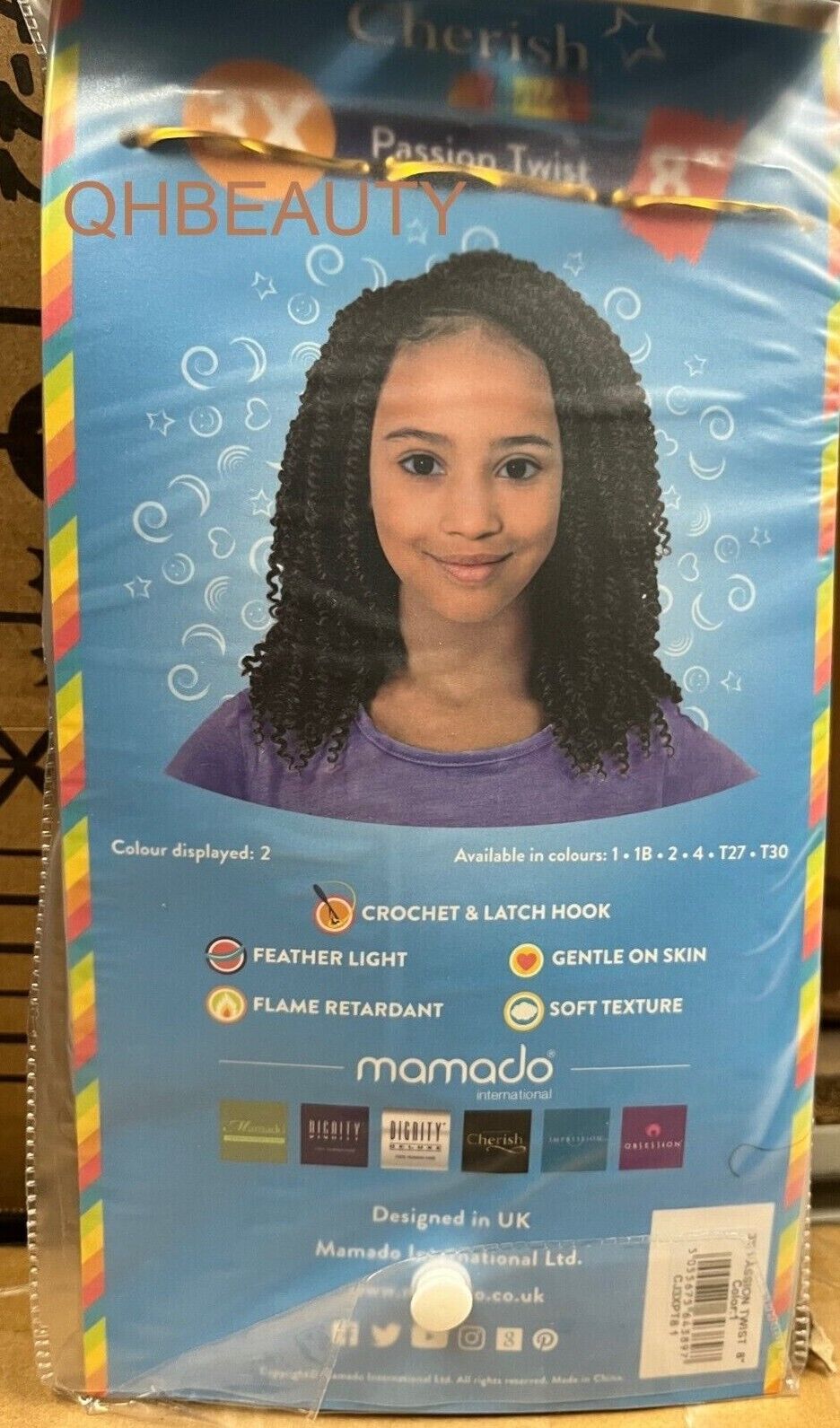 CHERISH SYNTHETIC JUNIOR KIDS CROCHET BRAID HAIR EXTENSION - PASSION TWIST 8 ''