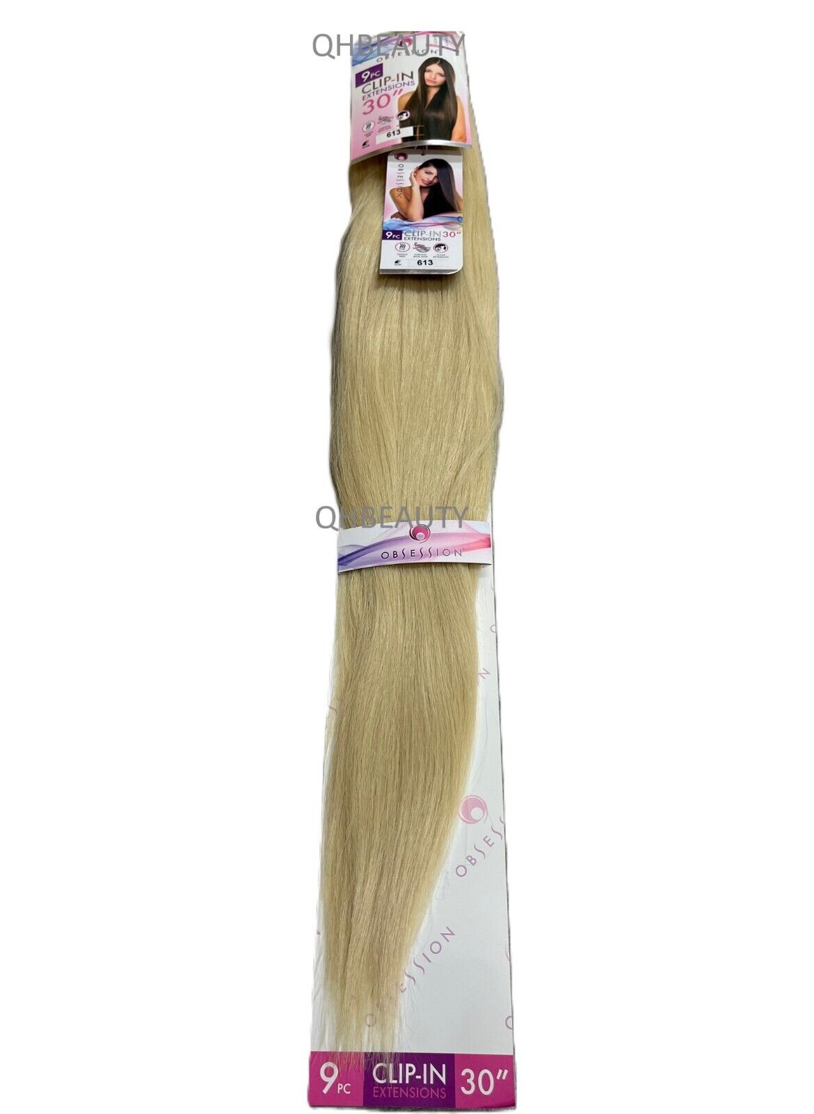 Obsession Tangle Free Long Yaky Straight 9 PC CLIP IN HAIR EXTENSIONS 30 INCHES