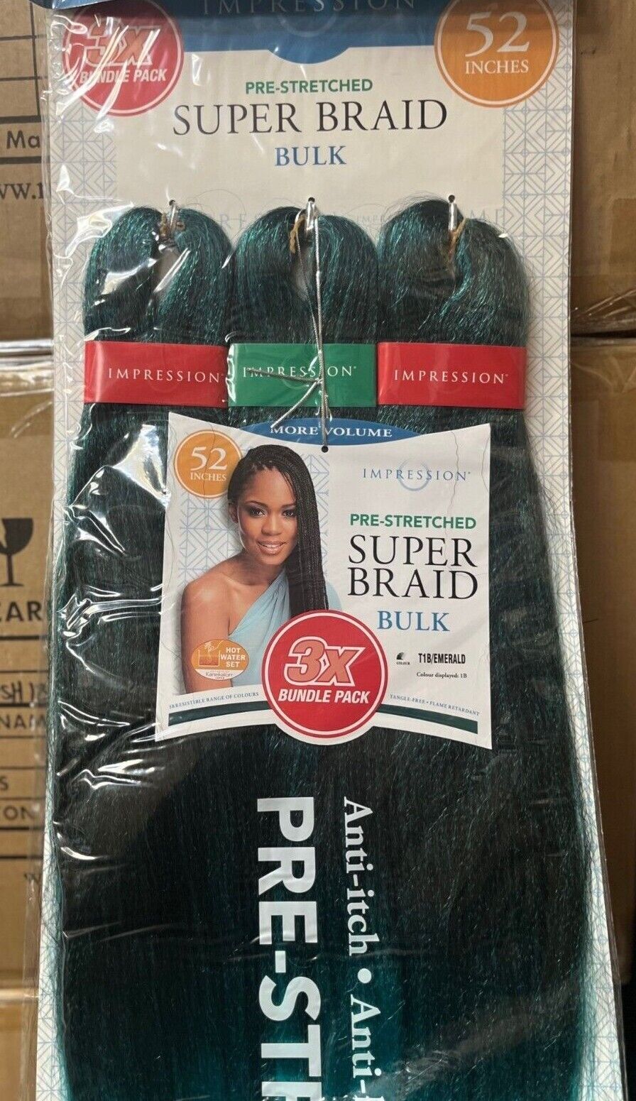 Impression Synthetic 3 X Bundle Pack Crochet Hair Extensions - Super Braid 52 "