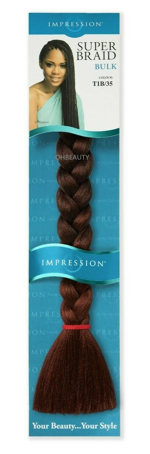 Impression Synthetic Natural Long Ultra Crochet Hair Extensions Super Braid 86"