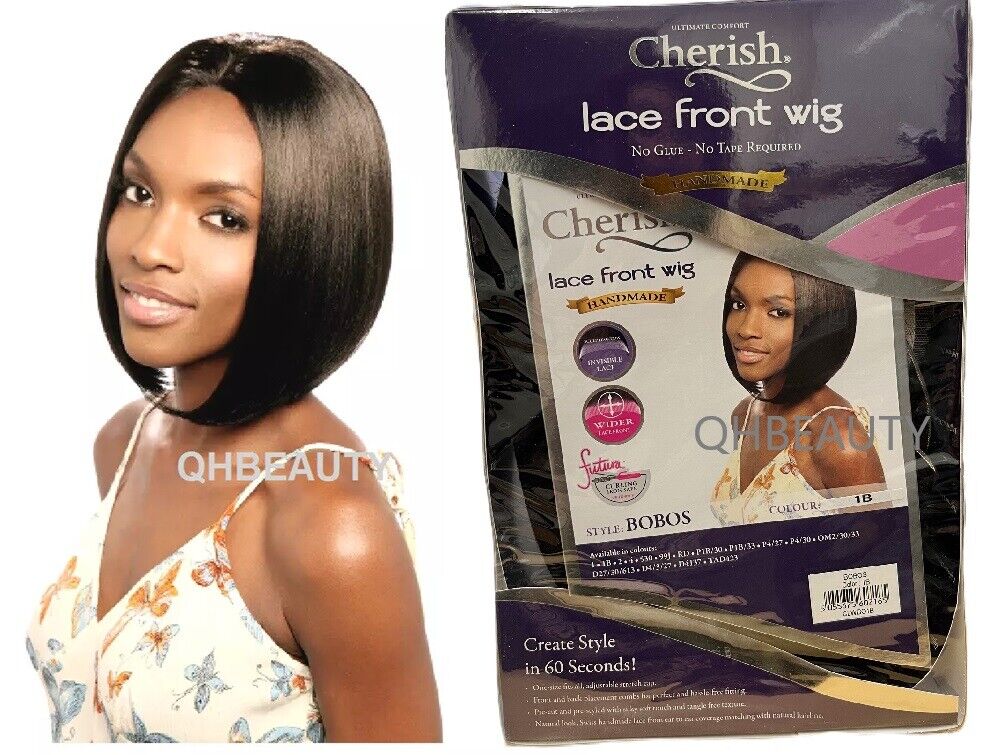 Cherish Synthetic Bob Style Invisible Lace Front Straight Short Hair Wig - BOBOS