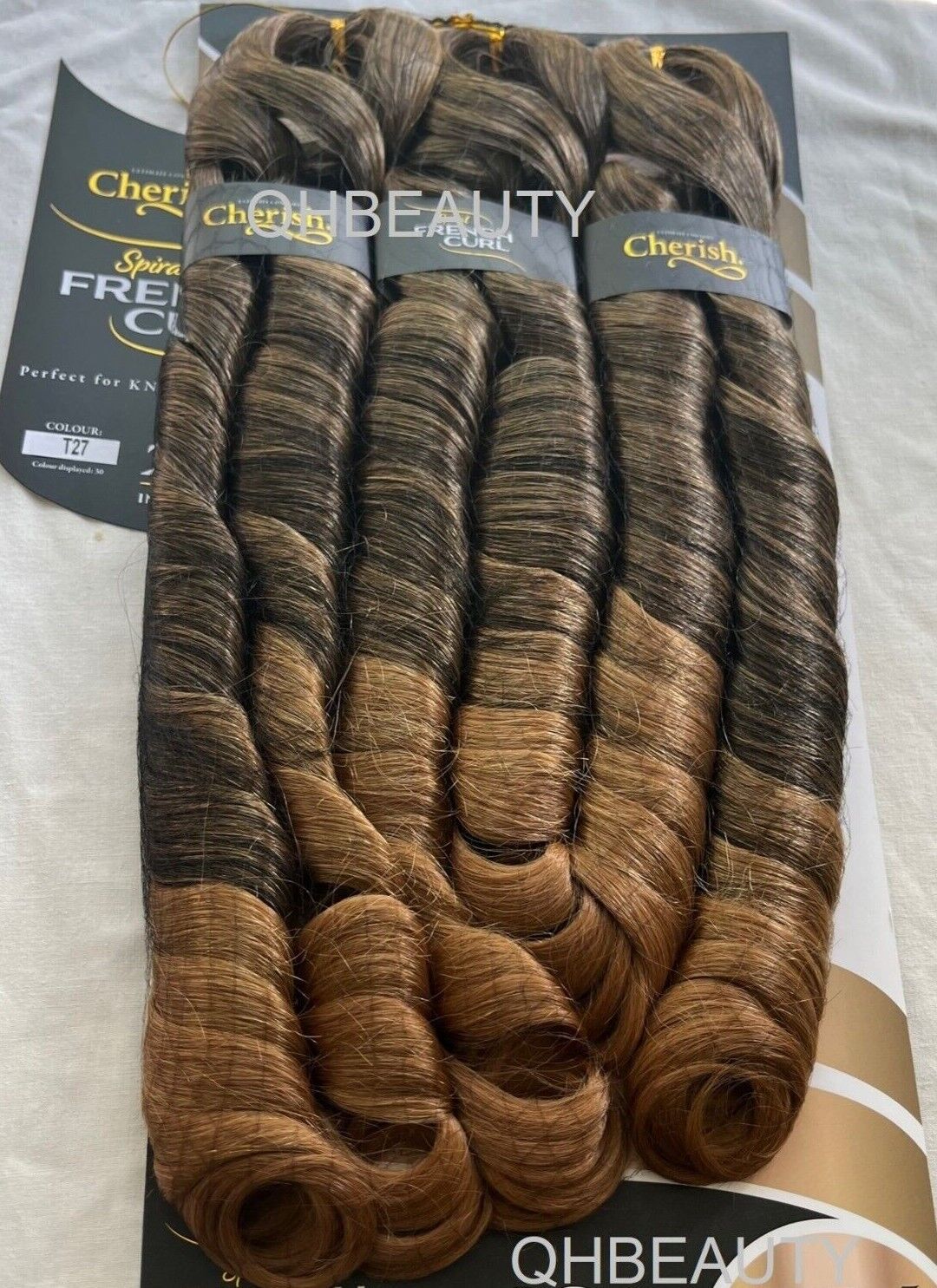 CHERISH SYNTHETIC HAIR EXTENSION BRAID - 3 x SPIRAL FRENCH CURL 22 & 28 INCHES