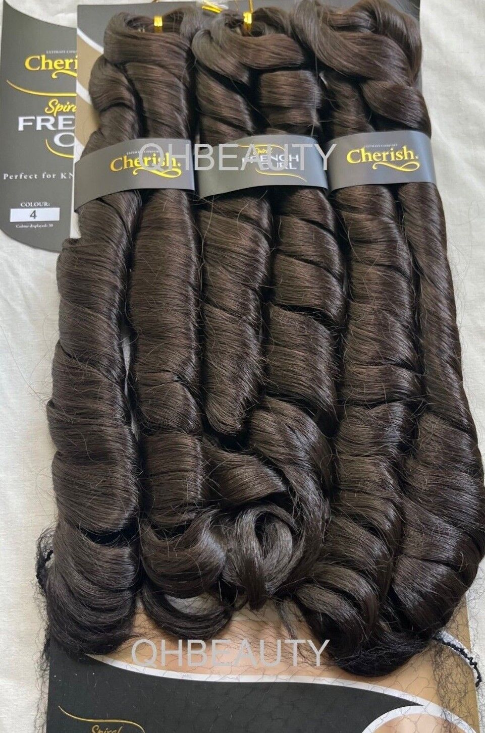 CHERISH SYNTHETIC HAIR EXTENSION BRAID - 3 x SPIRAL FRENCH CURL 22 & 28 INCHES