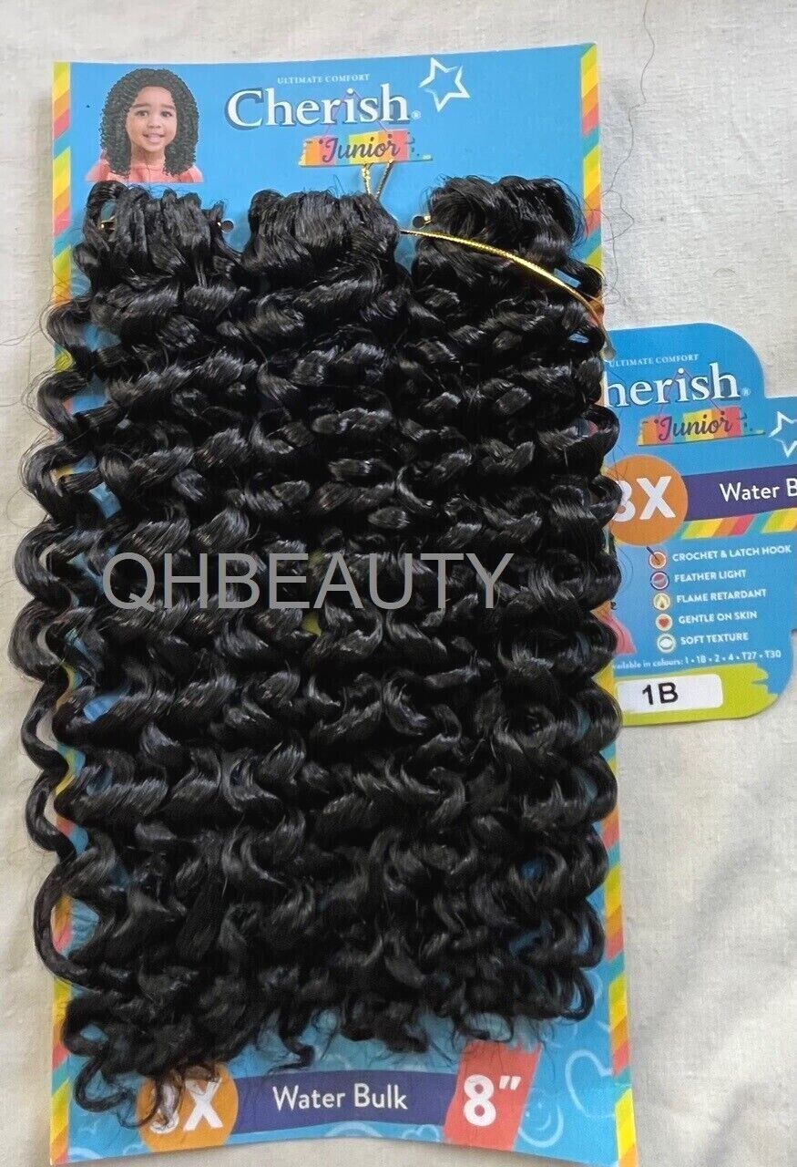CHERISH SYNTHETIC JUNIOR KIDS CROCHET BRAID HAIR EXTENSION - 3 X WATER BULK 8''