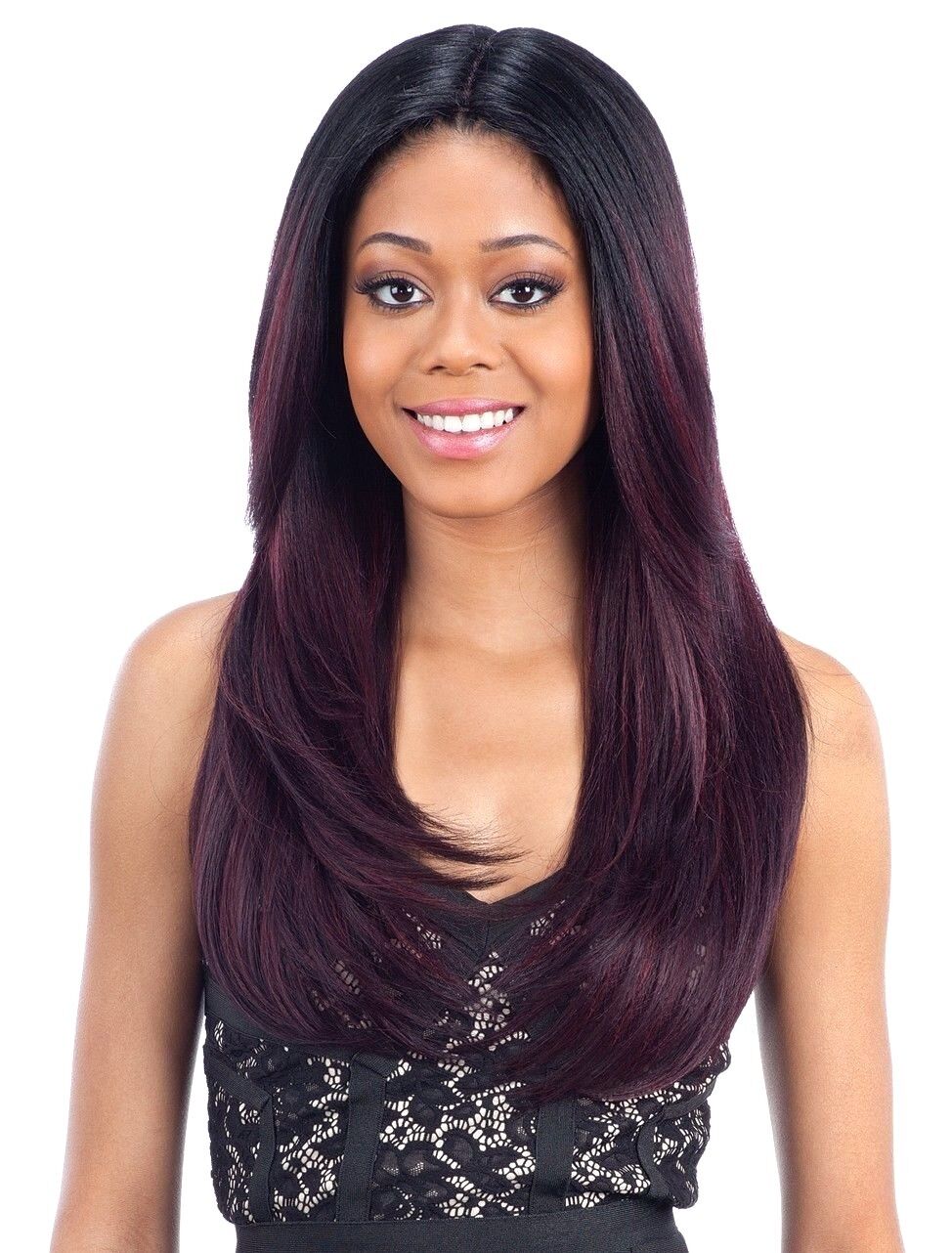 FREETRESS SYNTHETIC EQUAL 6 INCH LACE PART LONG STRAIGHT HAIR WIG MAC