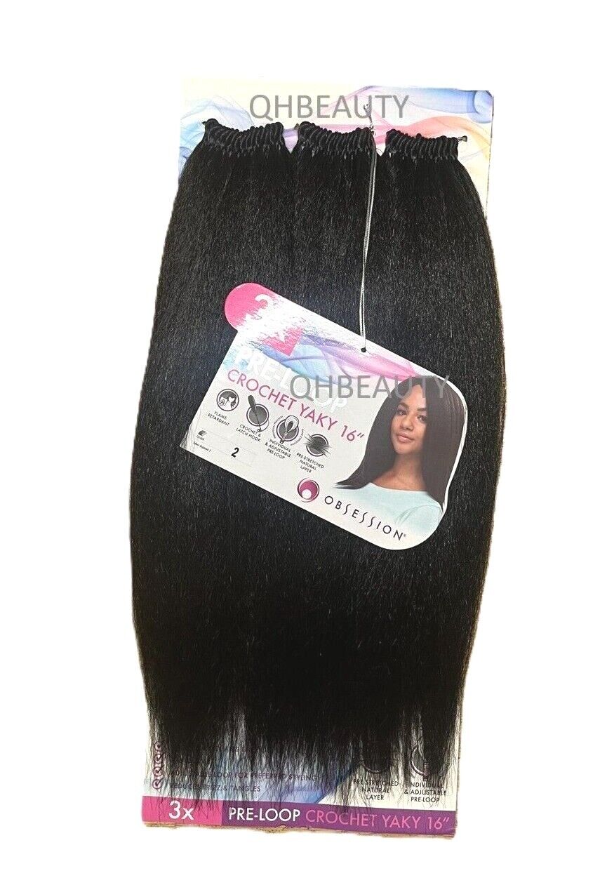 Obsession Synthetic Braid Straight Hair Extension - PRE LOOP CROCHET YAKY 16 ''