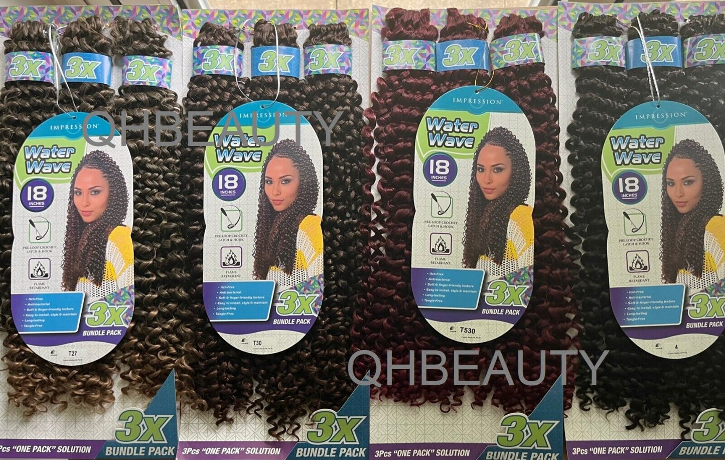 Impression Synthetic Crochet Hair Extension Braid 3x WATER WAVE BRAID 14 & 18 ''