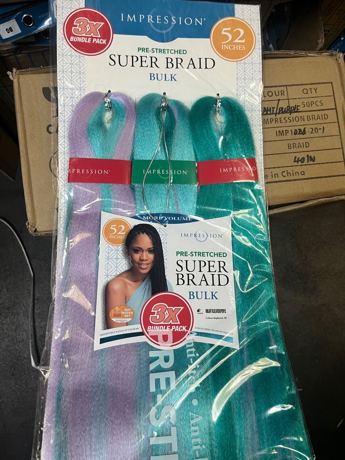 Impression Synthetic 3 X Bundle Pack Crochet Hair Extensions - Super Braid 52 "