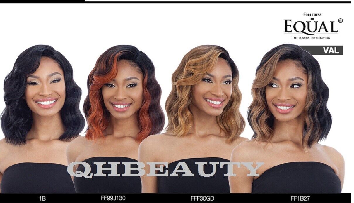 FREETRESS EQUAL SYNTHETIC 5 INCH LACE PART WAVY CURLY HAIR WIG - VAL