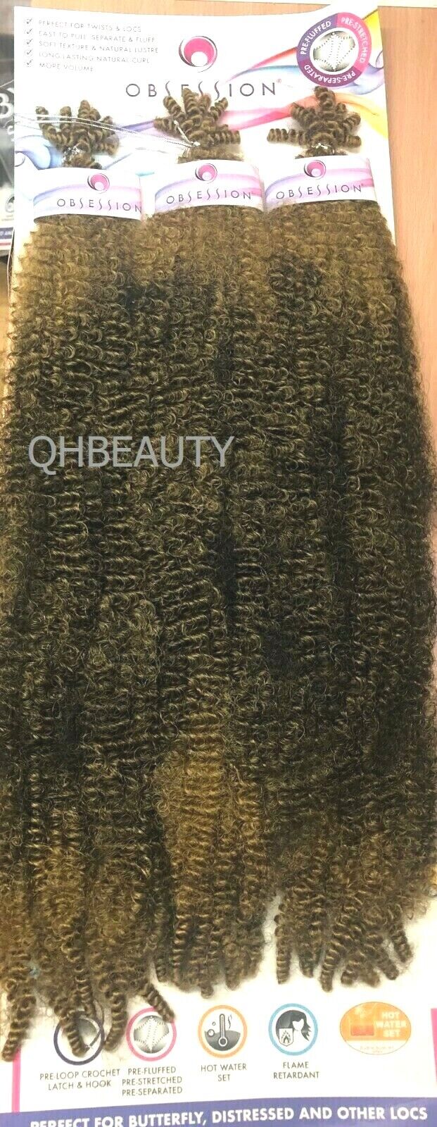 OBSESSION SYNTHETIC CROCHET SOFT BRAID 3X PRE-FLUFFED - POPPIN TWIST 16'' & 20"