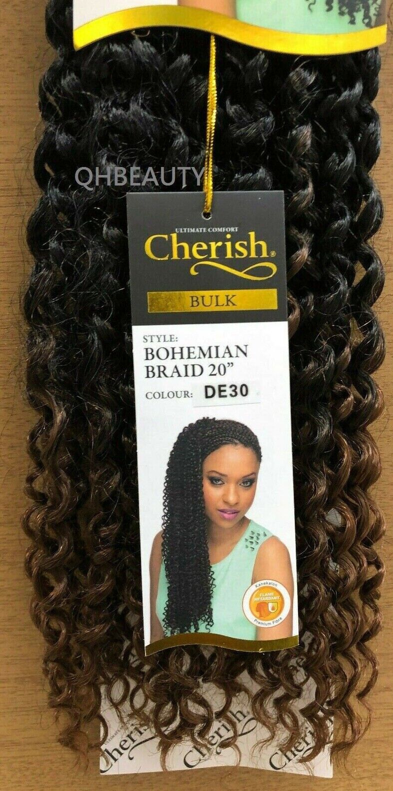 CHERISH SYNTHETIC CROCHET CURLY HAIR EXTENSION BRAID - BOHEMIAN BULK 20 INCH
