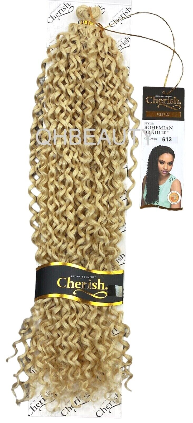 CHERISH SYNTHETIC CROCHET CURLY HAIR EXTENSION BRAID - BOHEMIAN BULK 20 INCH
