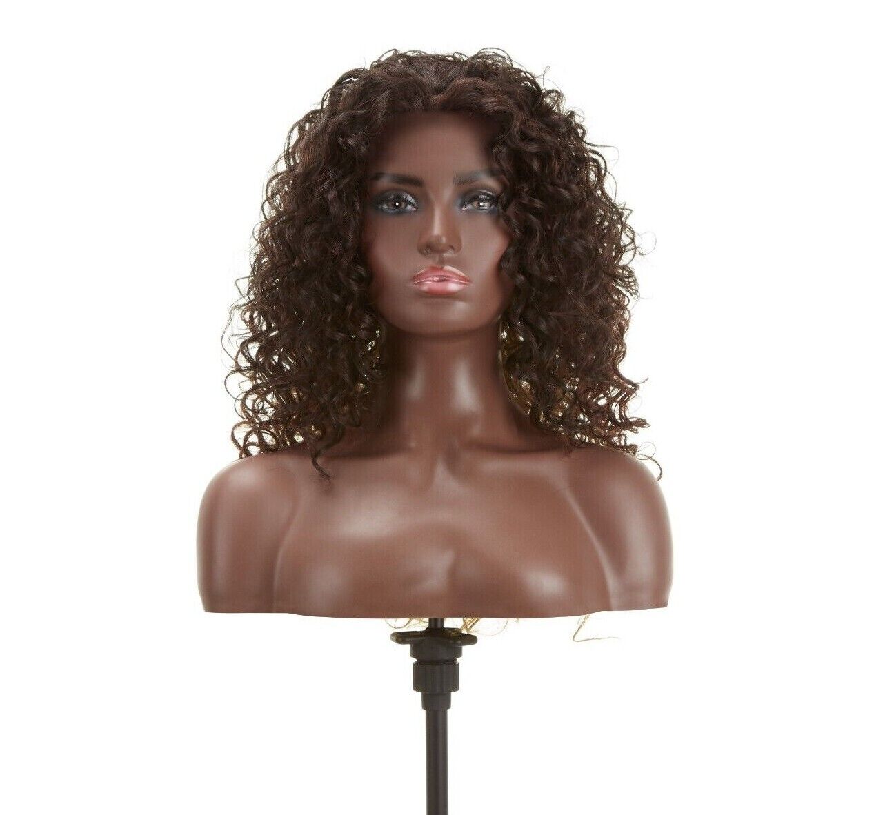 Impression Synthetic Natural Hair Line Long Curly Lace L Part Hair Wig - Emma