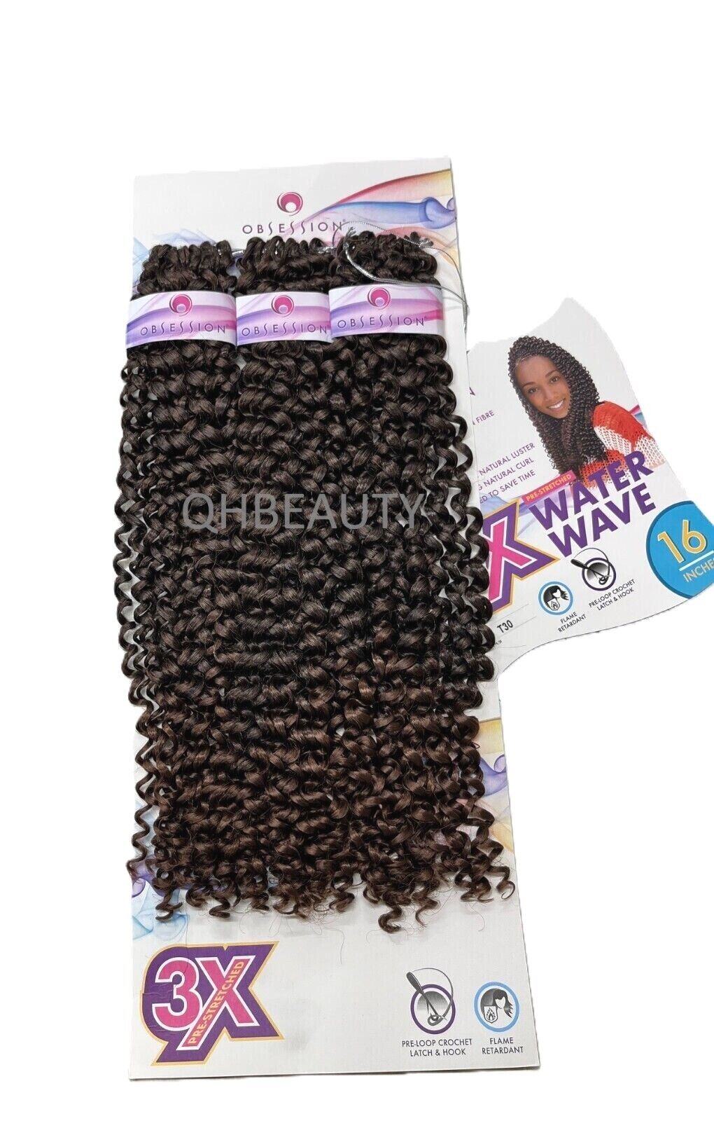 Obsession Synthetic Crochet Tight Curl Hair Extension Braid - WATER WAVE 16 inch