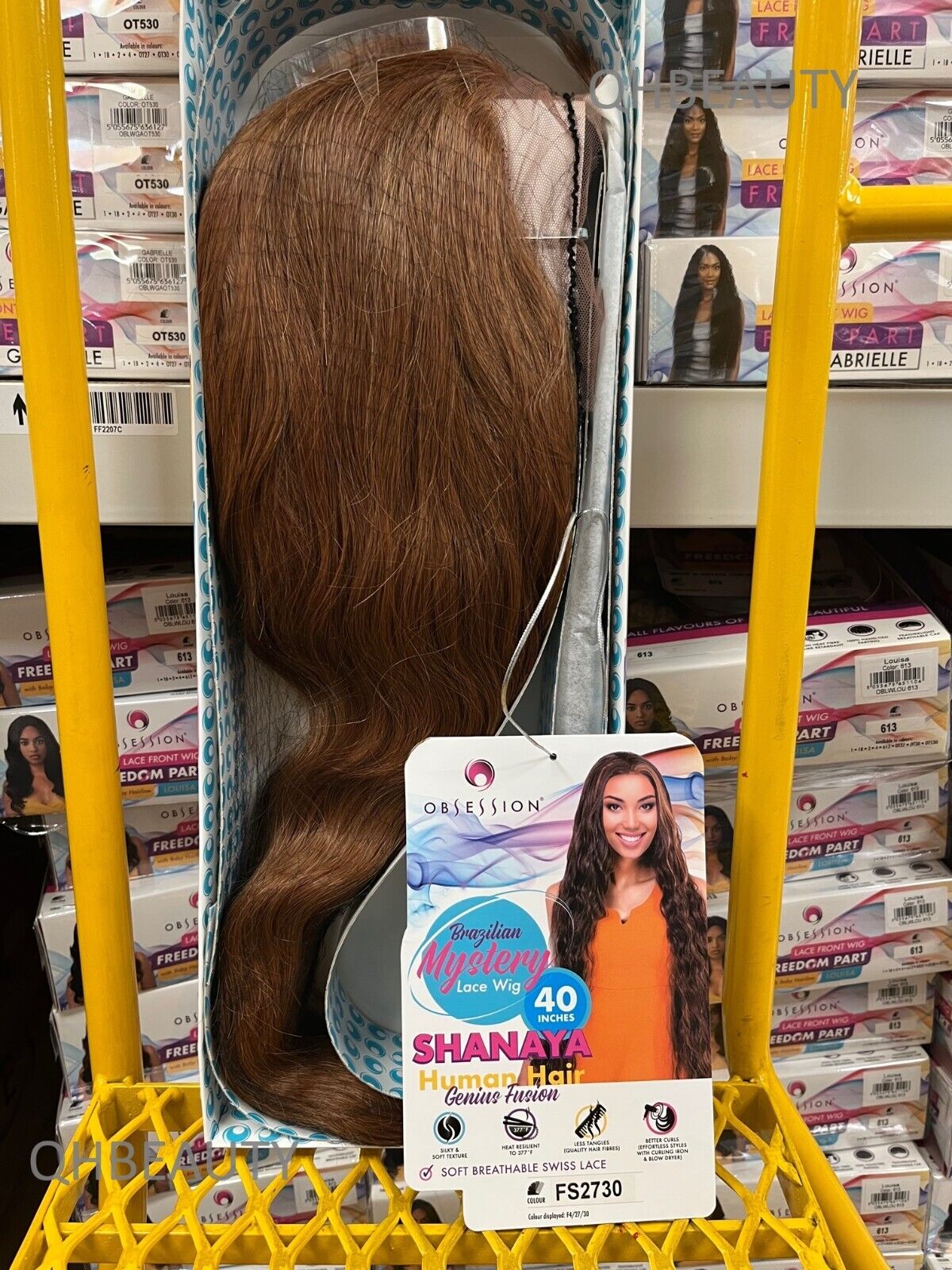 OBSESSION BRAZILIAN FUSION HUMAN HAIR NATURAL LONG CURLY LACE WIG - SHANAYA 40