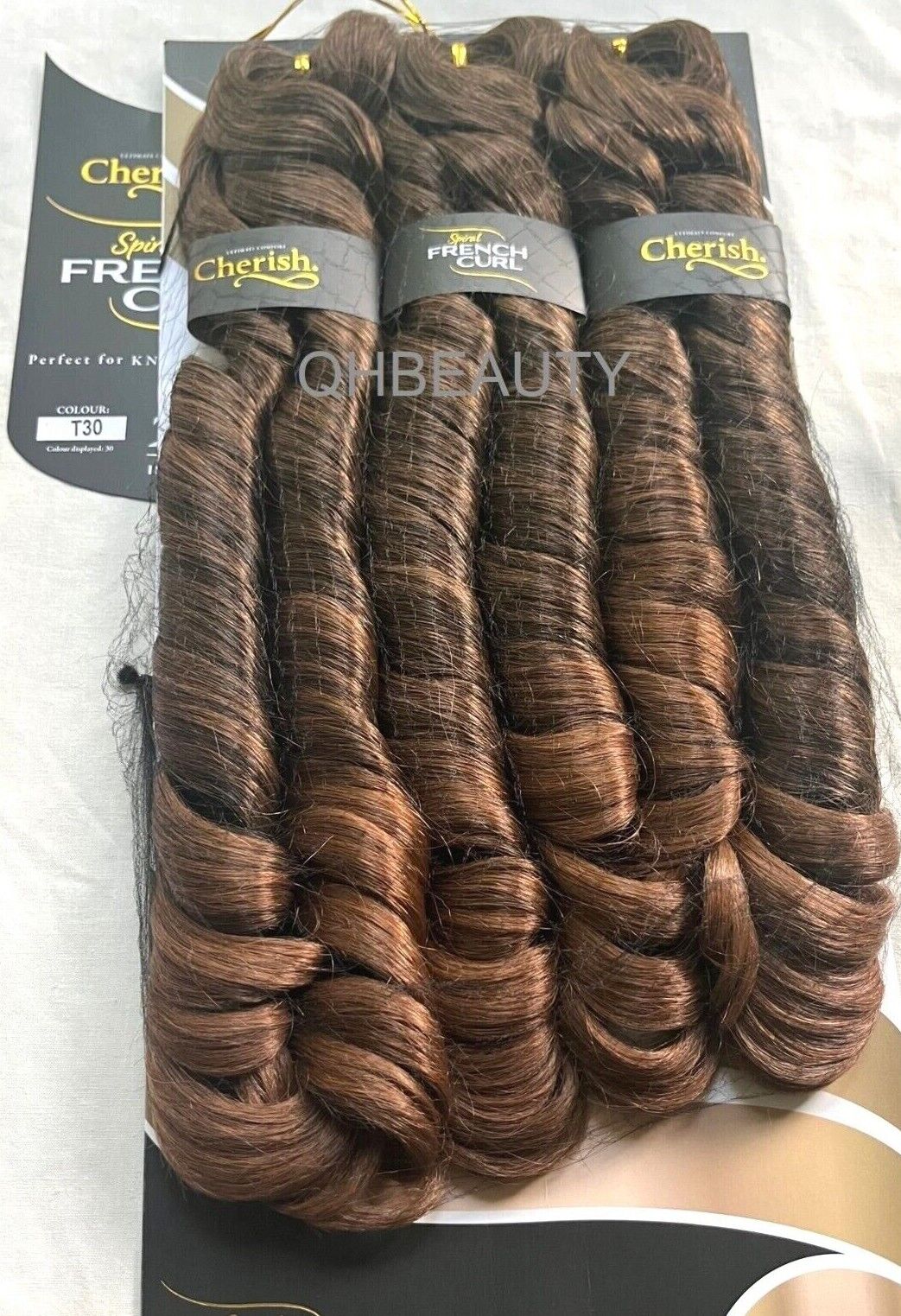 CHERISH SYNTHETIC HAIR EXTENSION BRAID - 3 x SPIRAL FRENCH CURL 22 & 28 INCHES