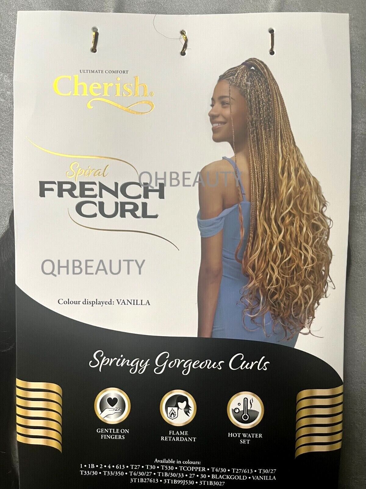 CHERISH SYNTHETIC HAIR EXTENSION BRAID - 3 x SPIRAL FRENCH CURL 22 & 28 INCHES