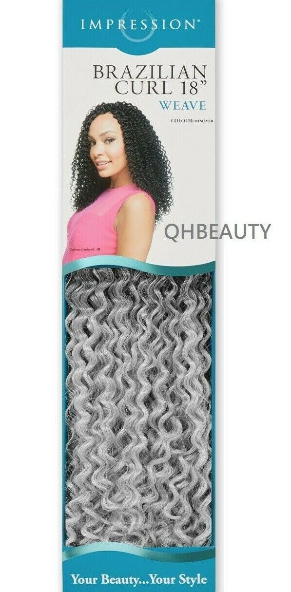 IMPRESSION SYNTHETIC LONG CURLY HAIR EXTENSION WEAVE - BRAZILIAN CURL 18 INCH