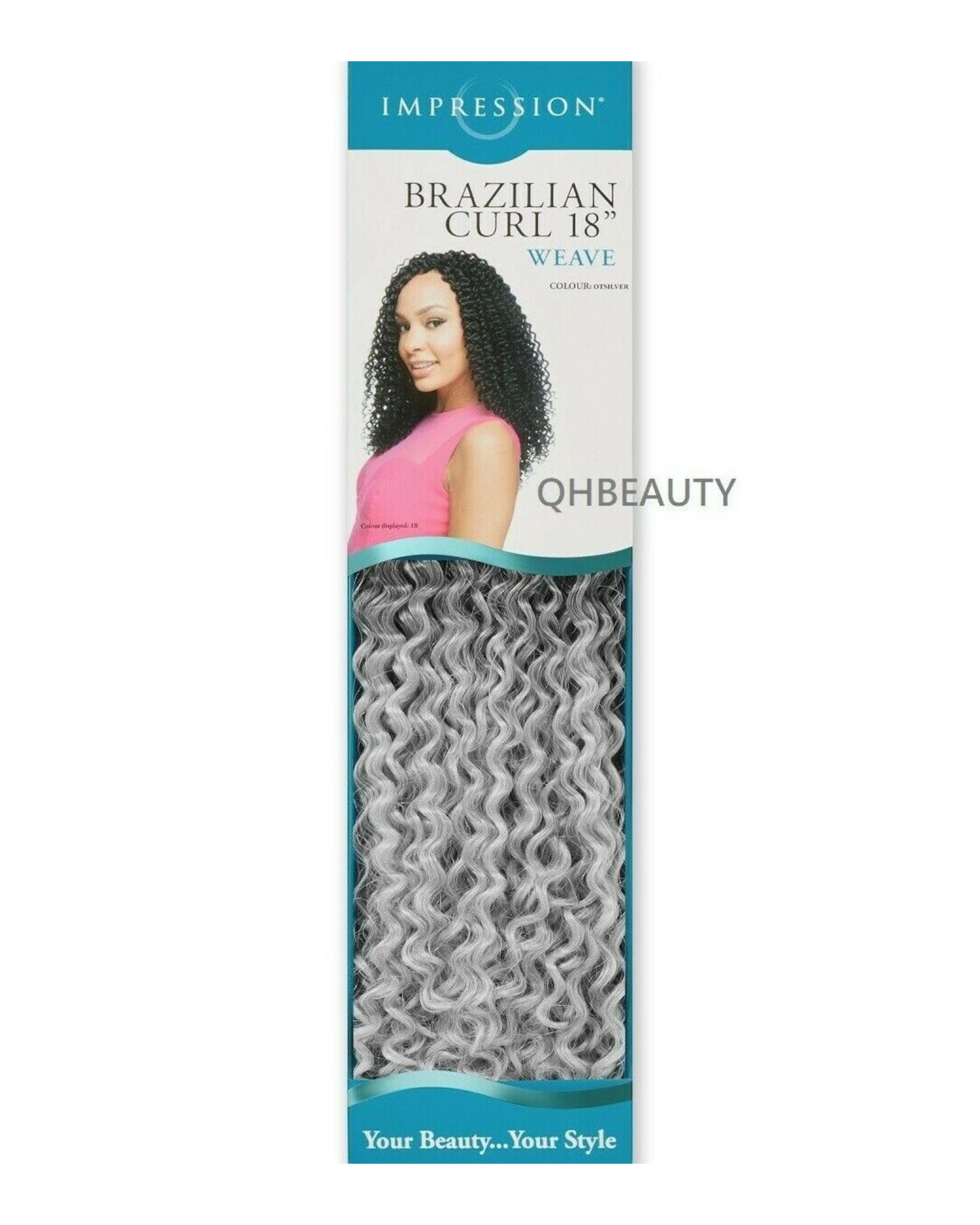IMPRESSION SYNTHETIC LONG CURLY HAIR EXTENSION WEAVE - BRAZILIAN CURL 18 INCH