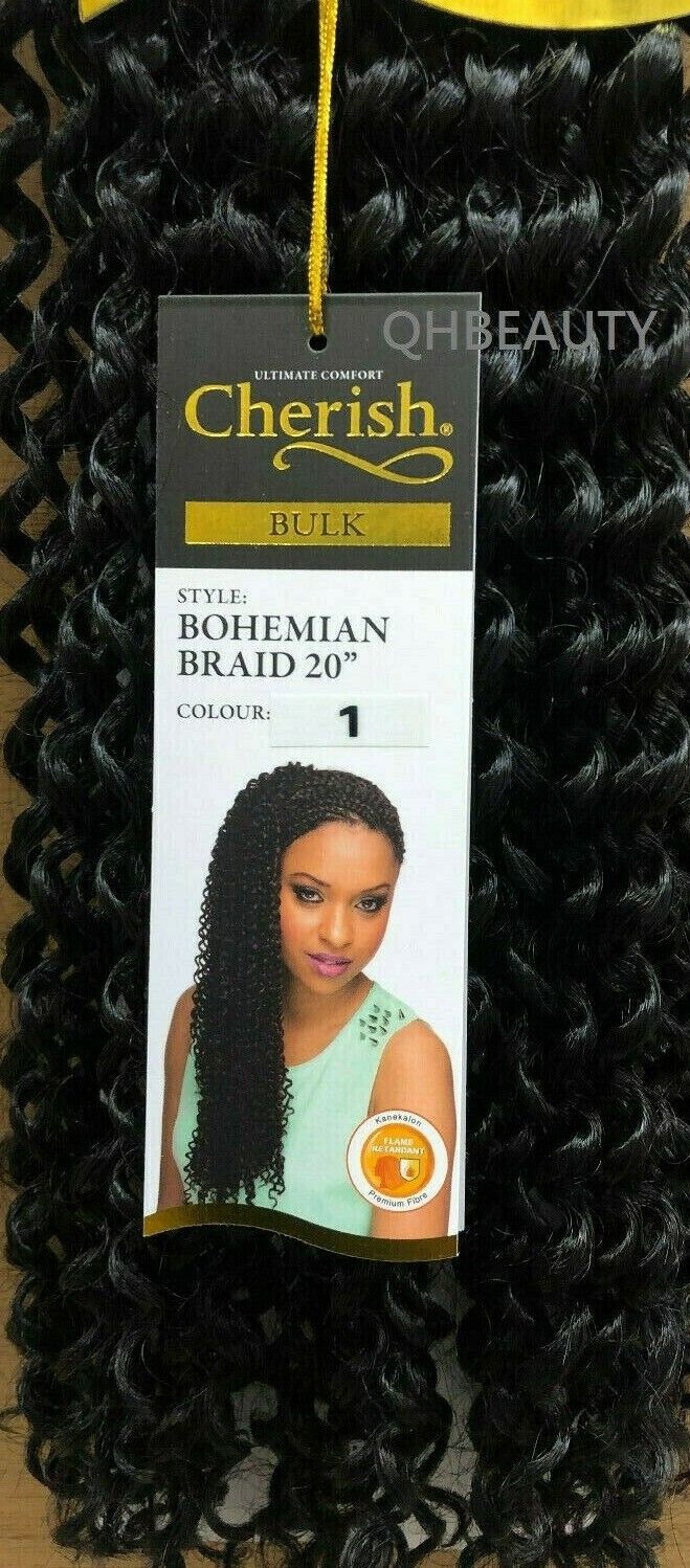 CHERISH SYNTHETIC CROCHET CURLY HAIR EXTENSION BRAID - BOHEMIAN BULK 20 INCH