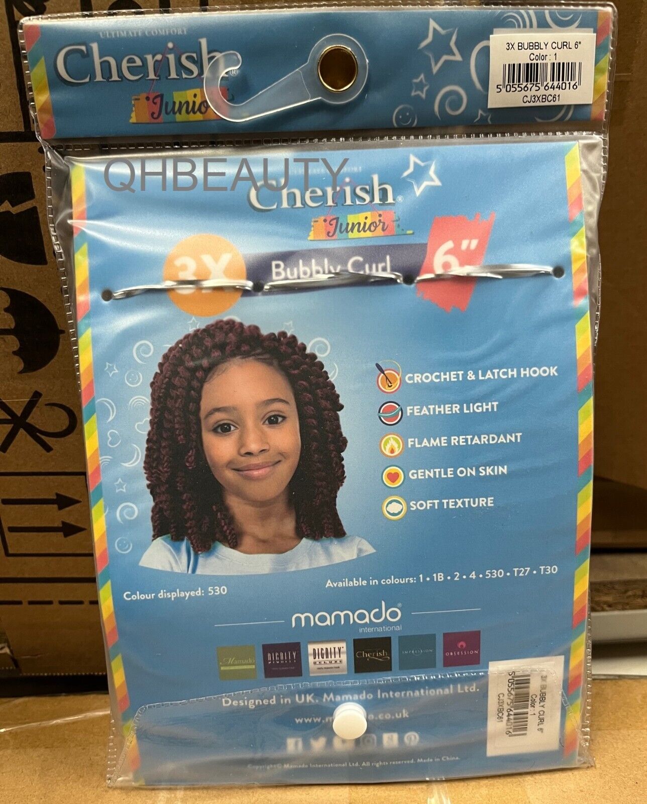 CHERISH SYNTHETIC JUNIOR KIDS CROCHET BRAID HAIR EXTENSION - BUBBLY CURL 6 INCH
