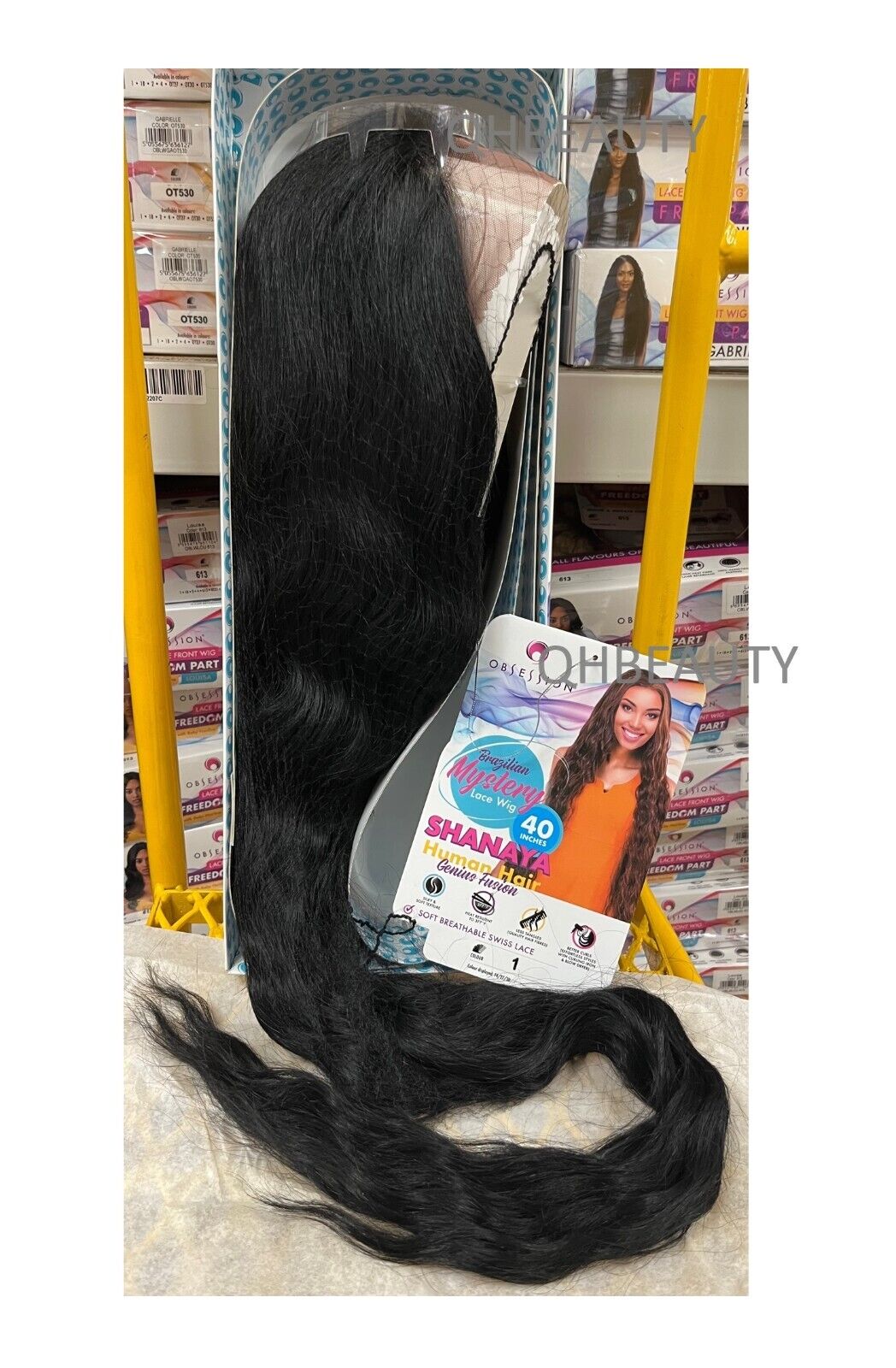 OBSESSION BRAZILIAN FUSION HUMAN HAIR NATURAL LONG CURLY LACE WIG - SHANAYA 40