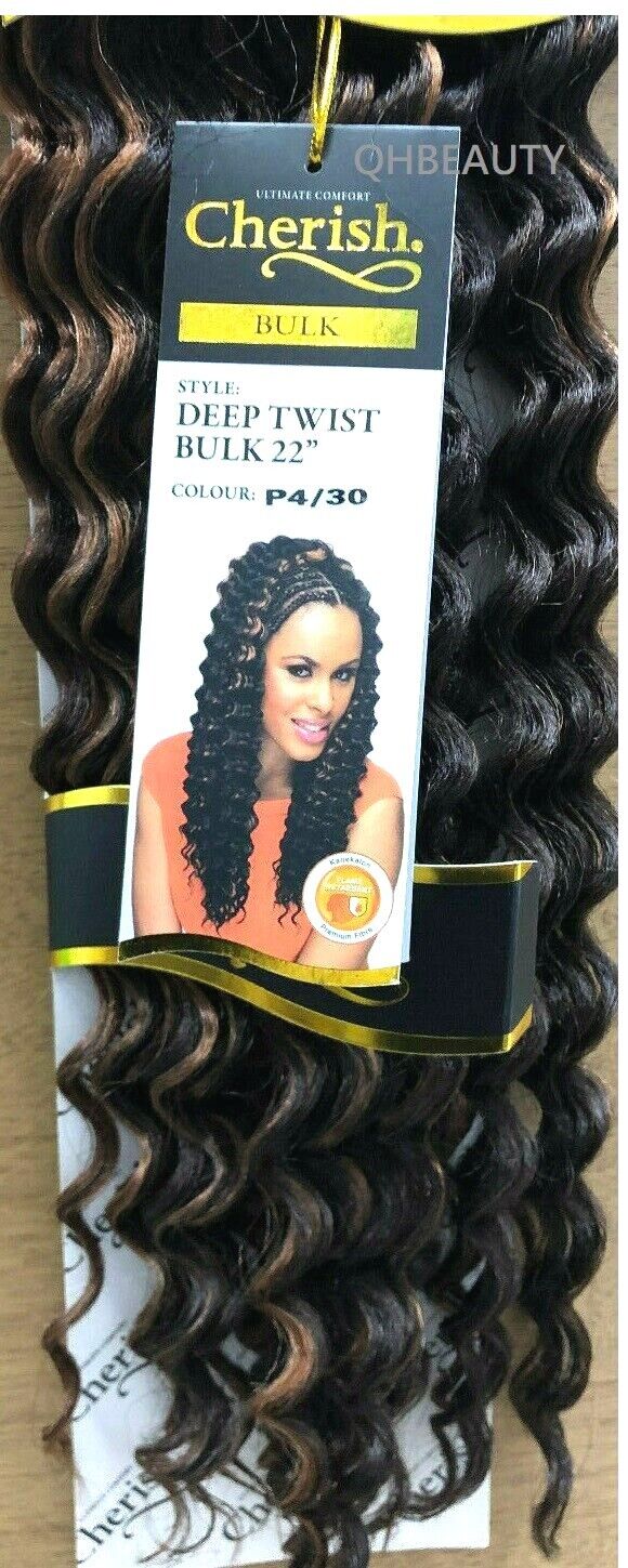 CHERISH SYNTHETIC BULK CROCHET CURLY HAIR EXTENSION BRAIDS - DEEP TWIST 22 INCH