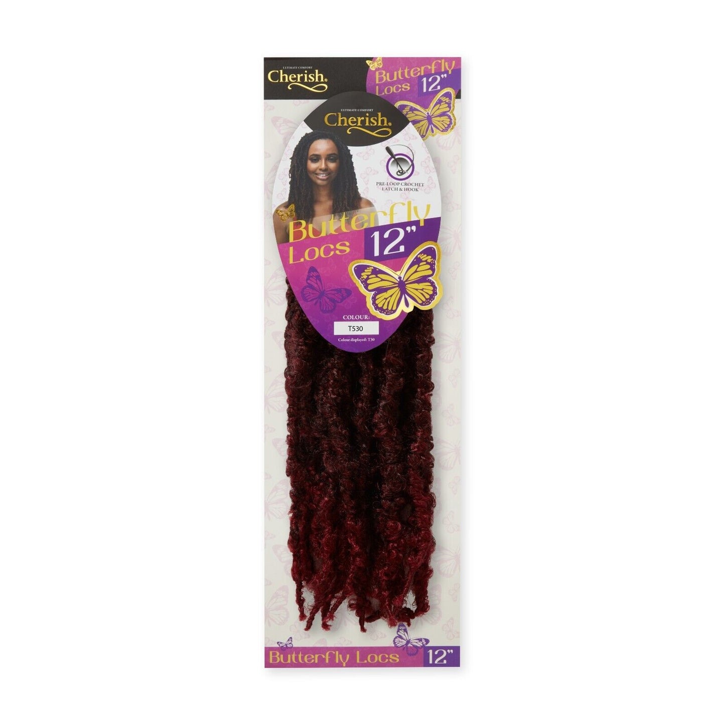 CHERISH SYNTHETIC CROCHET LONG HAIR EXTENSION PRE LOOP BRAID - BUTTERFLY LOC 12"