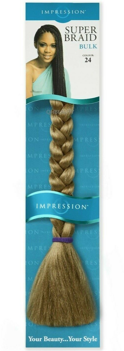 Impression Synthetic Natural Long Ultra Crochet Hair Extensions Super Braid 86"