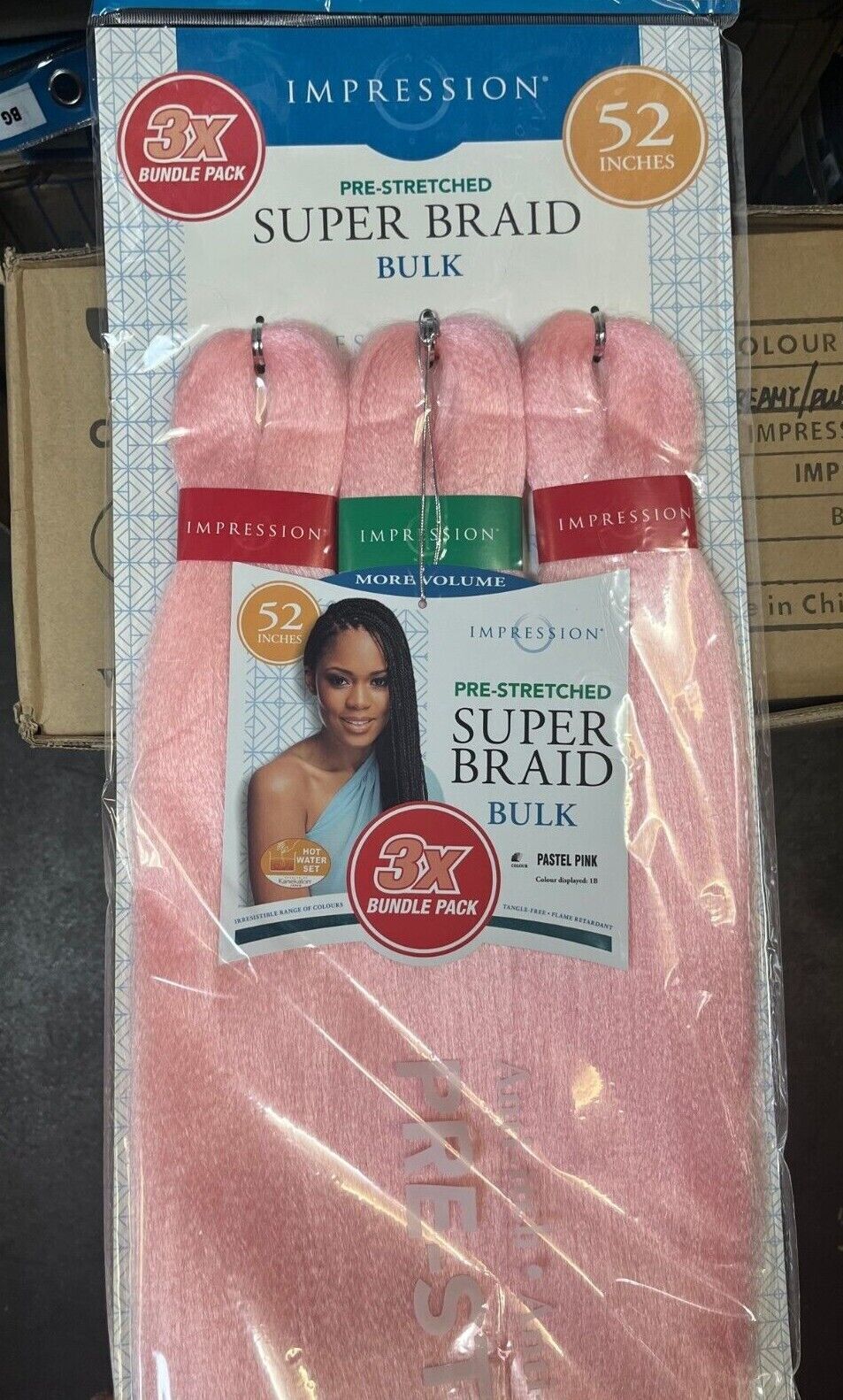 Impression Synthetic 3 X Bundle Pack Crochet Hair Extensions - Super Braid 52 "