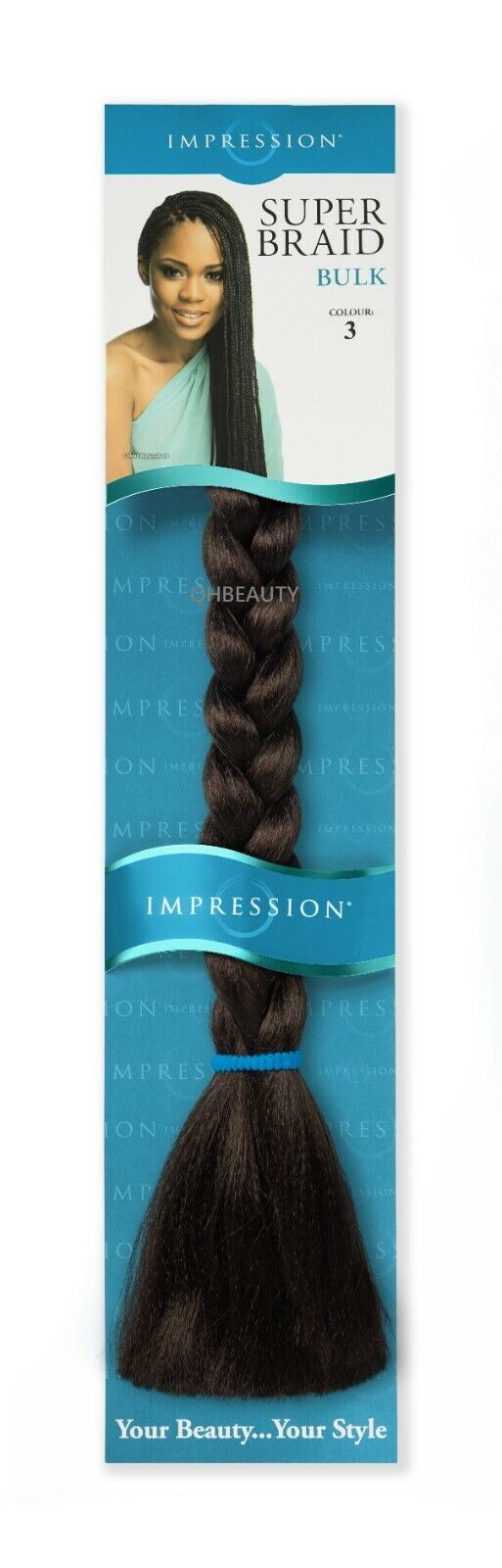 Impression Synthetic Natural Long Ultra Crochet Hair Extensions Super Braid 86"