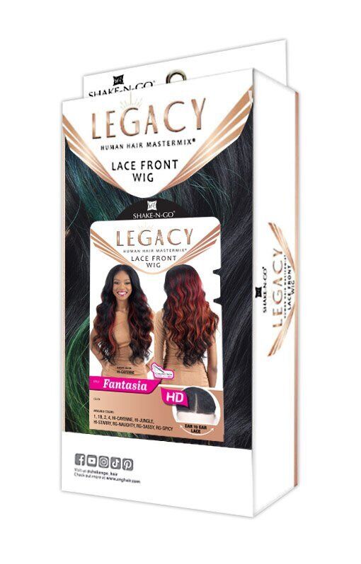 Shake N Go Legacy Human Hair Blend Hd Lace Front Curly Wig - FANTASIA