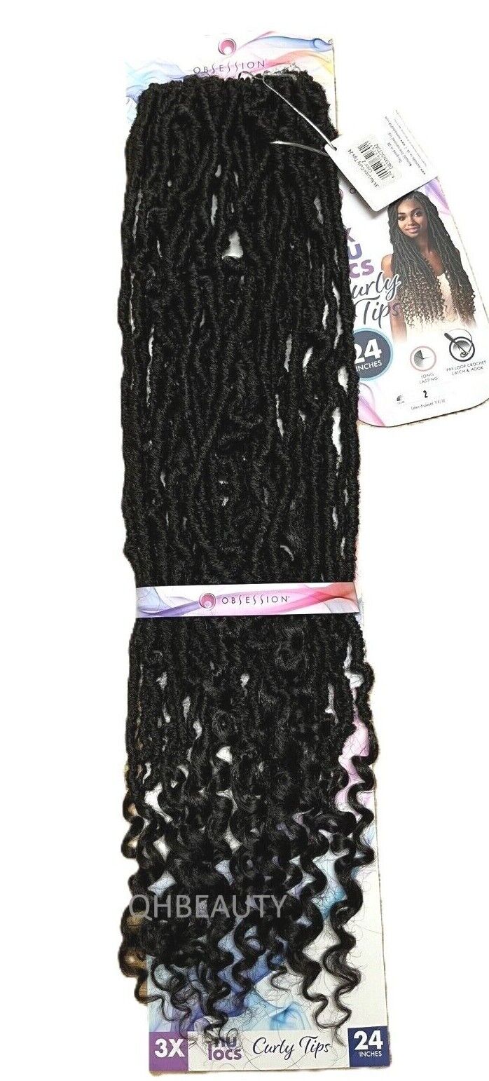 Obsession Synthetic Crochet PreLoop Braid Hair Extension - NU LOCS CURLY TIPS 24