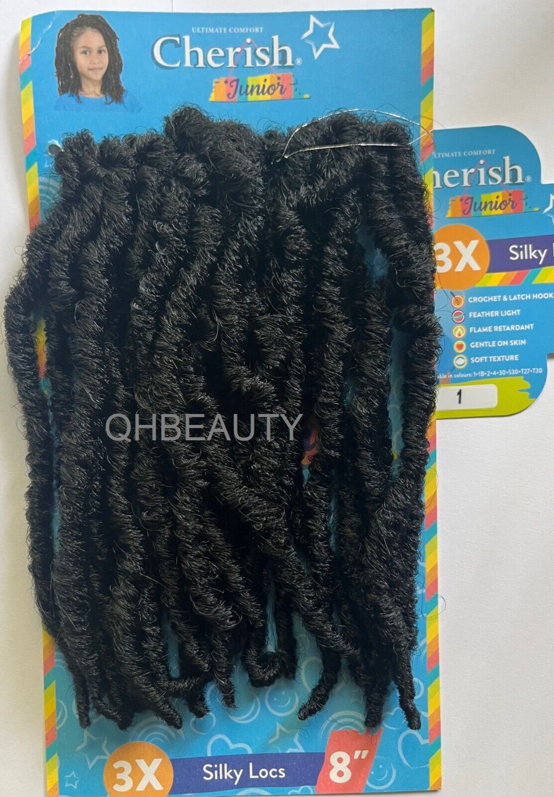 CHERISH SYNTHETIC JUNIOR KIDS CROCHET BRAID HAIR EXTENSION - SILKY LOCS 8 INCH