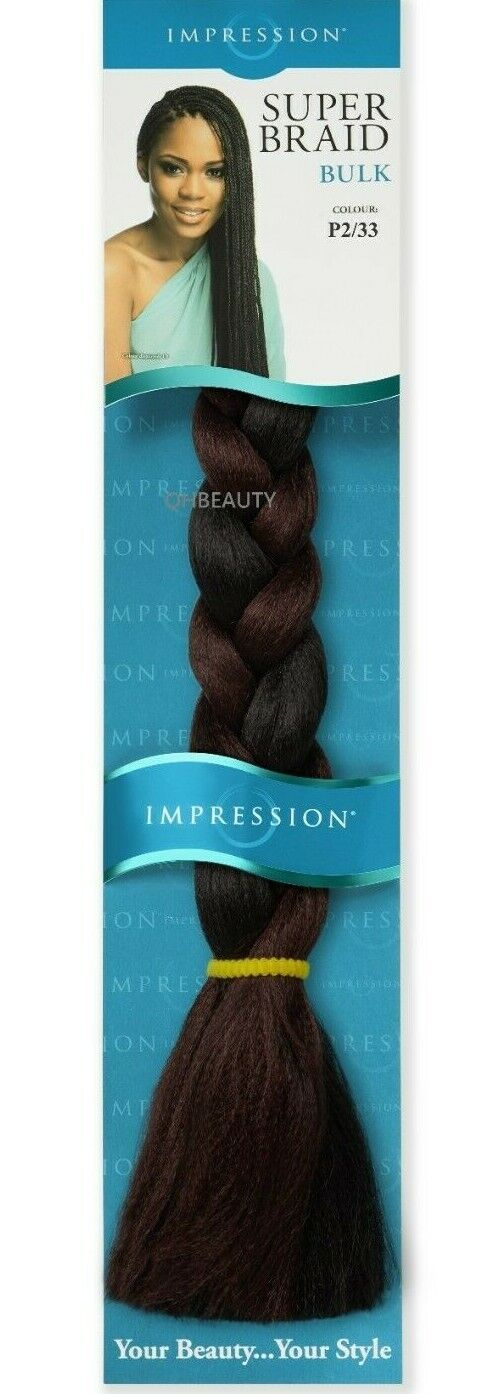 Impression Synthetic Natural Long Ultra Crochet Hair Extensions Super Braid 86"