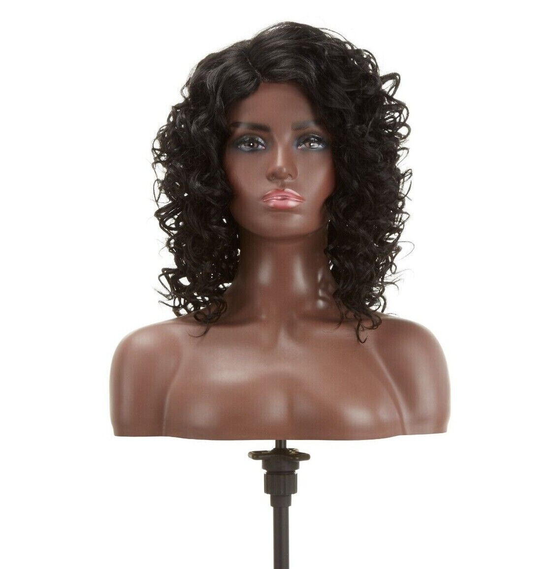 Impression Synthetic Hand Made Invisible L Part Curly Hair Lace Wig - MIA